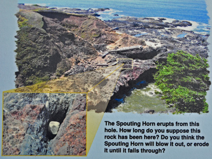 sign about the Spouting Horn at Caper Perpetua